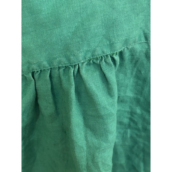 Lauren Ralph Lauren Women Green 100% Linen Button Up Shirt Lightweight M - Picture 3 of 8